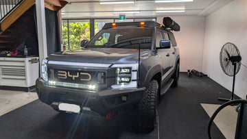 BYD SUV parked inside a garage