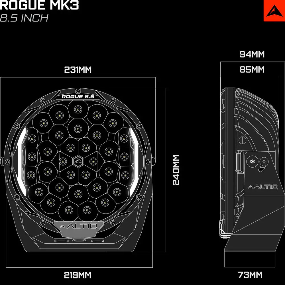 ALTIQ™ Rogue 8.5" Mk3 - LED Driving Lights - For BYD Shark 6